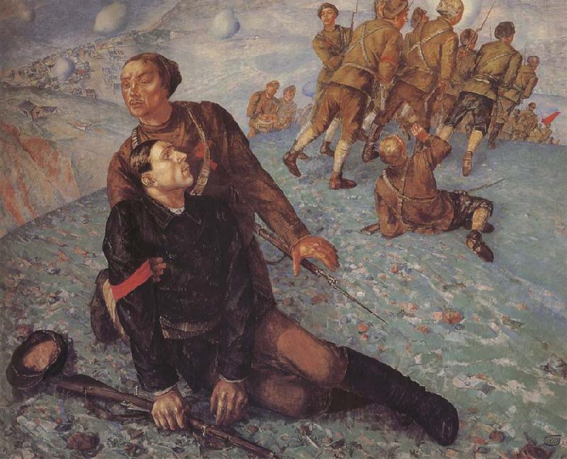 Kuzma Petrov-Vodkin Death of the Commissar Sweden oil painting art